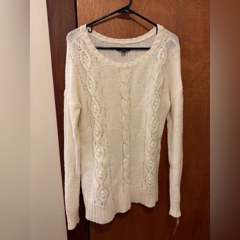 American Eagle Outfitters Cream Cable Knit Sweater